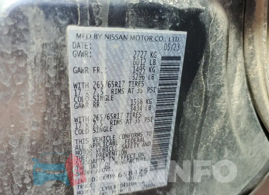 1N6ED1EK4PN658425 Photo# 13