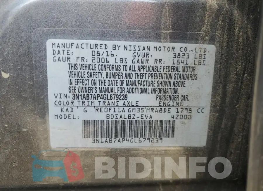 3N1AB7AP4GL679239 Photo# 13