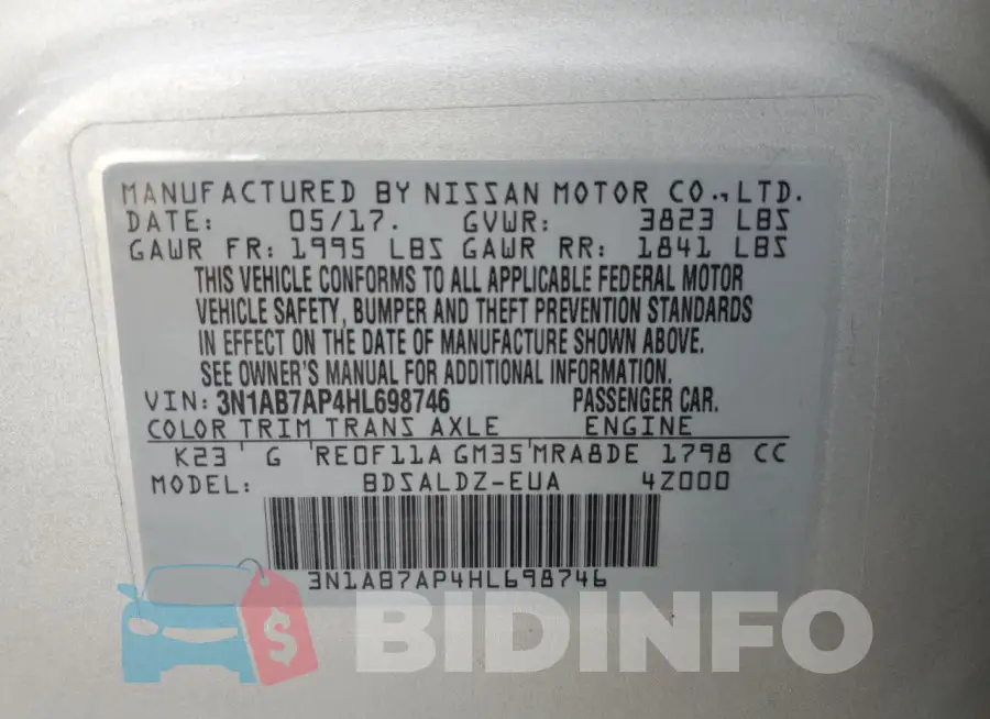 3N1AB7AP4HL698746 Photo# 13