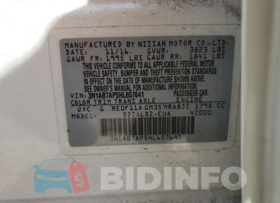 3N1AB7AP5HL657641 Photo# 13