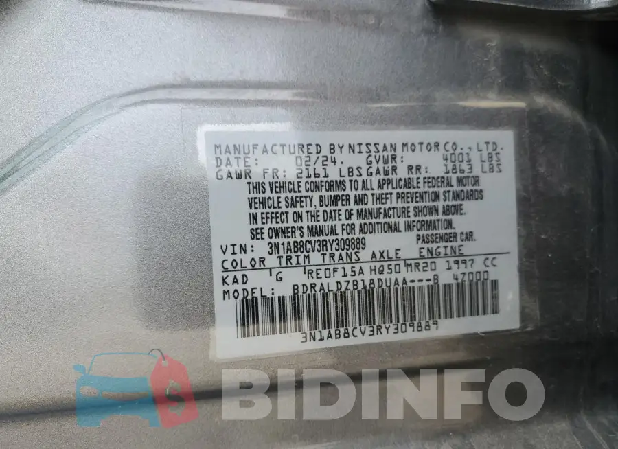 3N1AB8CV3RY309889 Photo# 13