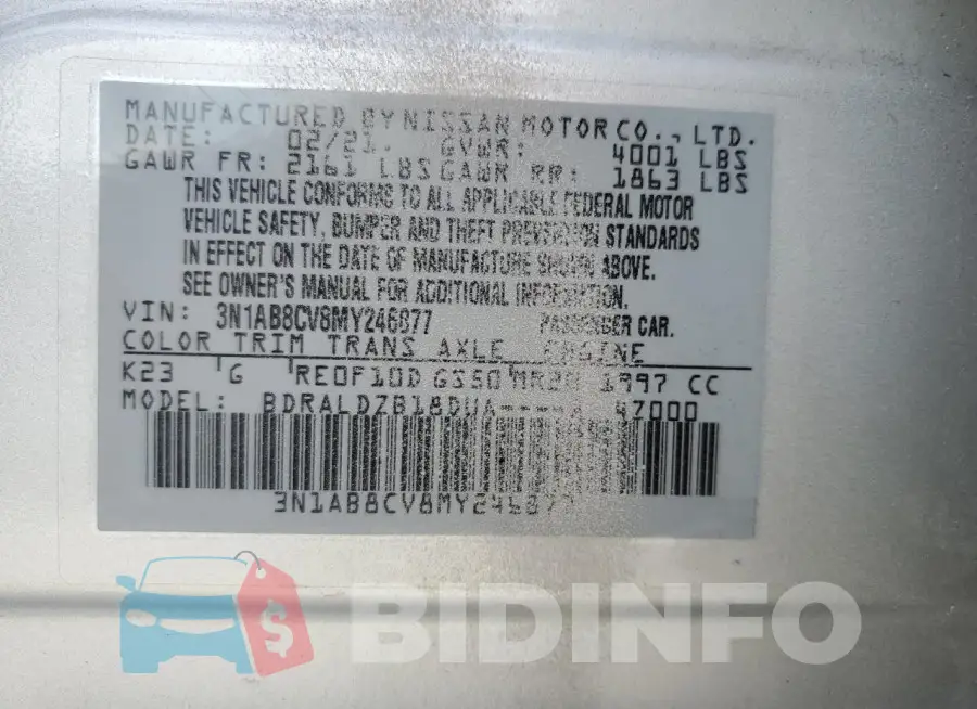 3N1AB8CV8MY246877 Photo# 12