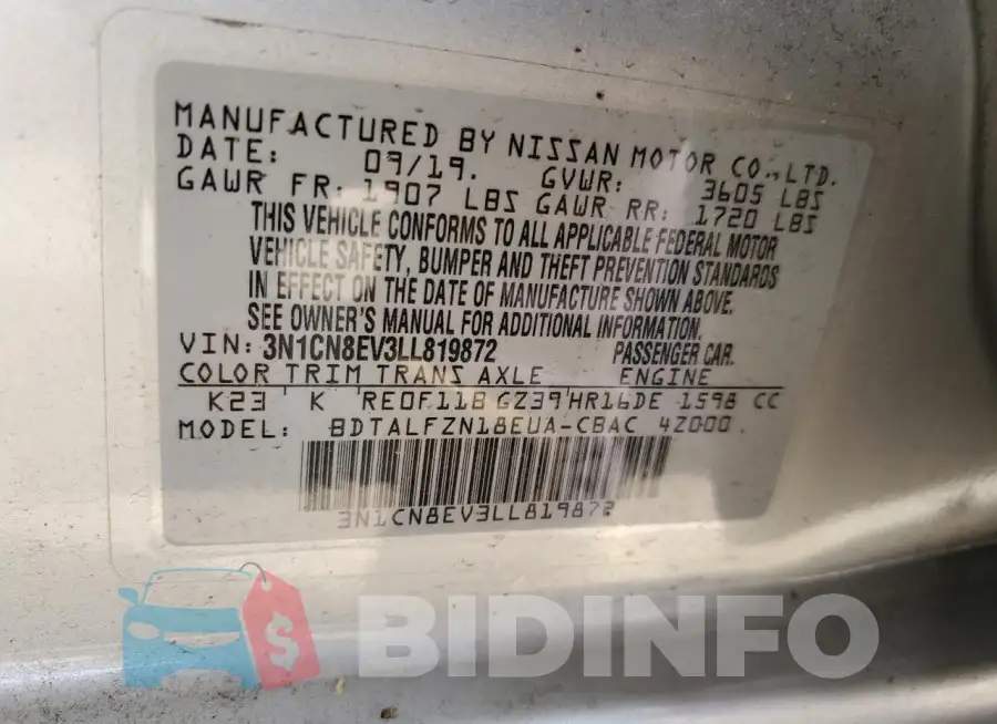 3N1CN8EV3LL819872 Photo# 12