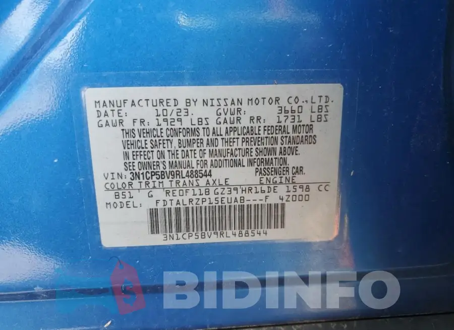 3N1CP5BV9RL488544 Photo# 12