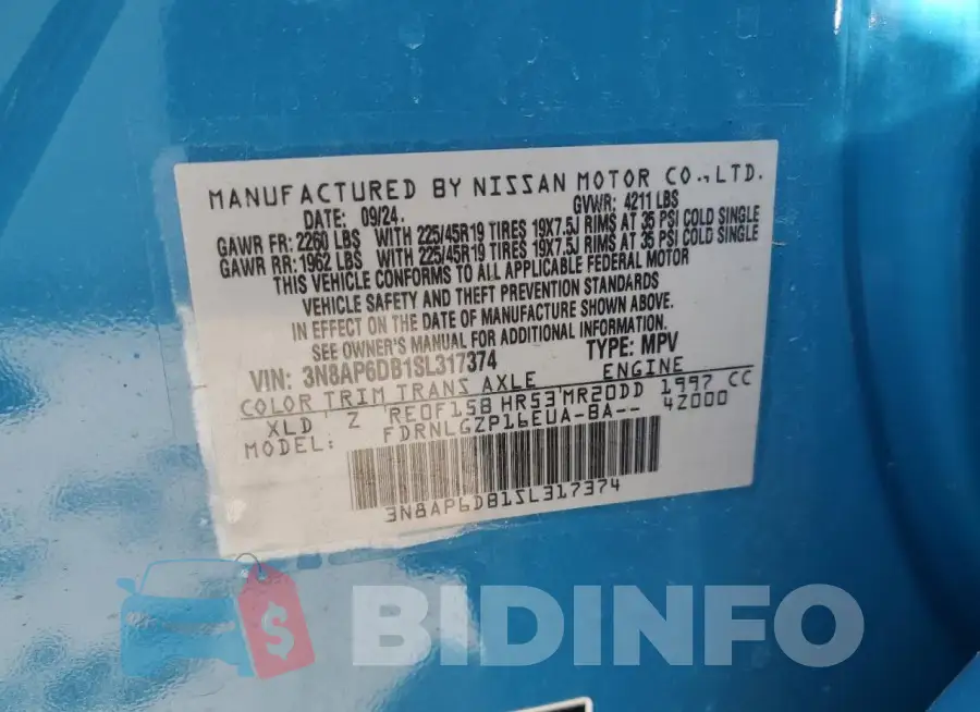 3N8AP6DB1SL317374 Photo# 13