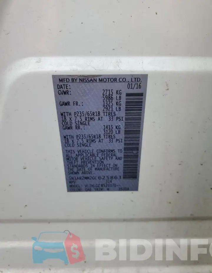 5N1AR2MM2GC625863 Photo# 13