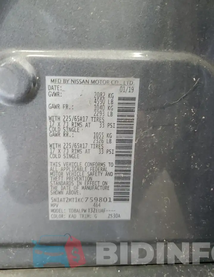 5N1AT2MT1KC759801 Photo# 13