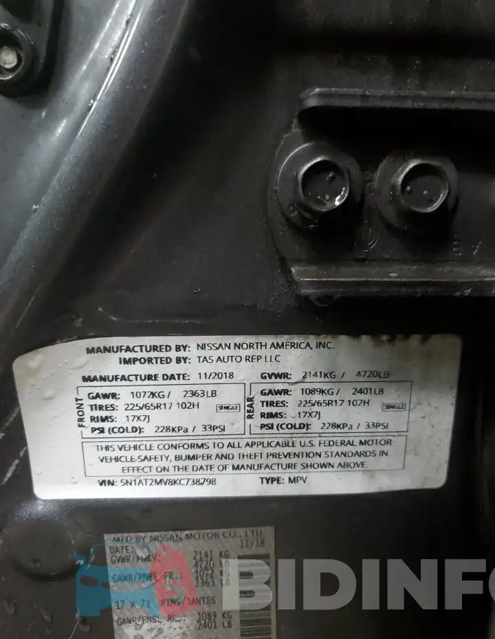 5N1AT2MV8KC738798 Photo# 14