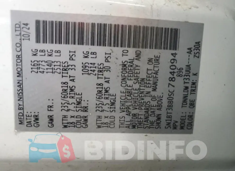 5N1BT3BB0SC784094 Photo# 14