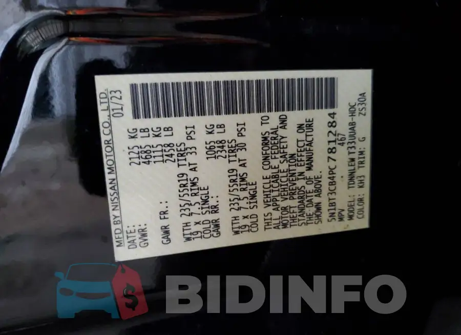 5N1BT3CB4PC781284 Photo# 13