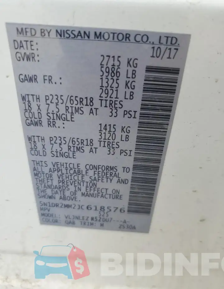 5N1DR2MM2JC618576 Photo# 13