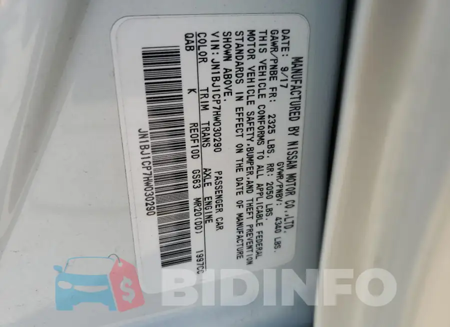 JN1BJ1CP7HW030290 Photo# 13