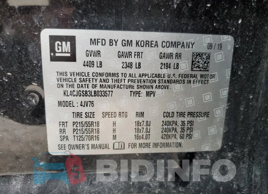 KL4CJGSB3LB033577 Photo# 13