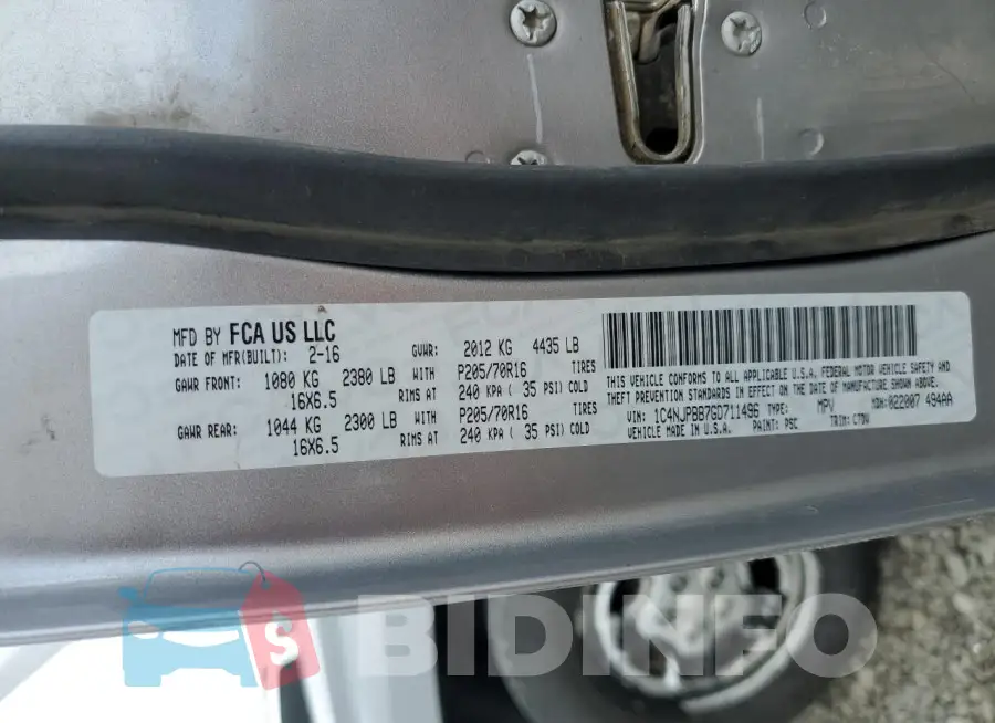 1C4NJPBB7GD711496 Photo# 13
