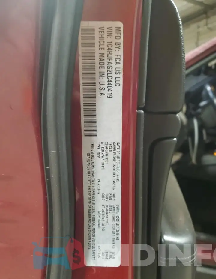 1C4RJFAG2LC440419 Photo# 14
