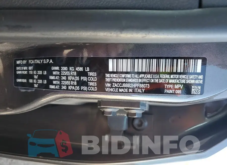 ZACCJBBB2HPF88073 Photo# 14