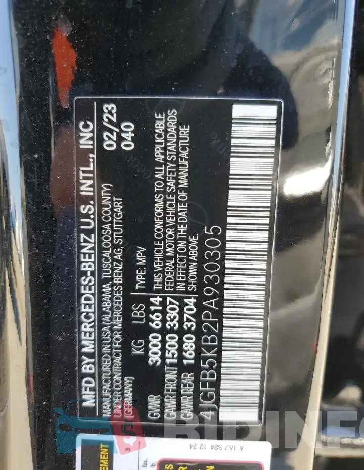 4JGFB5KB2PA930305 Photo# 13