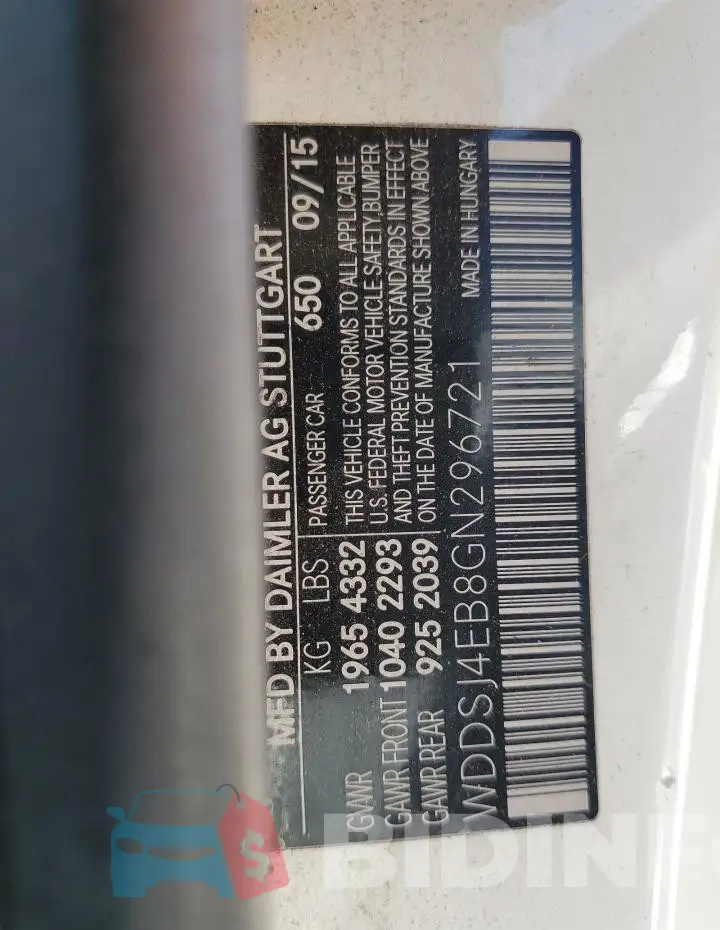 WDDSJ4EB8GN296721 Photo# 13