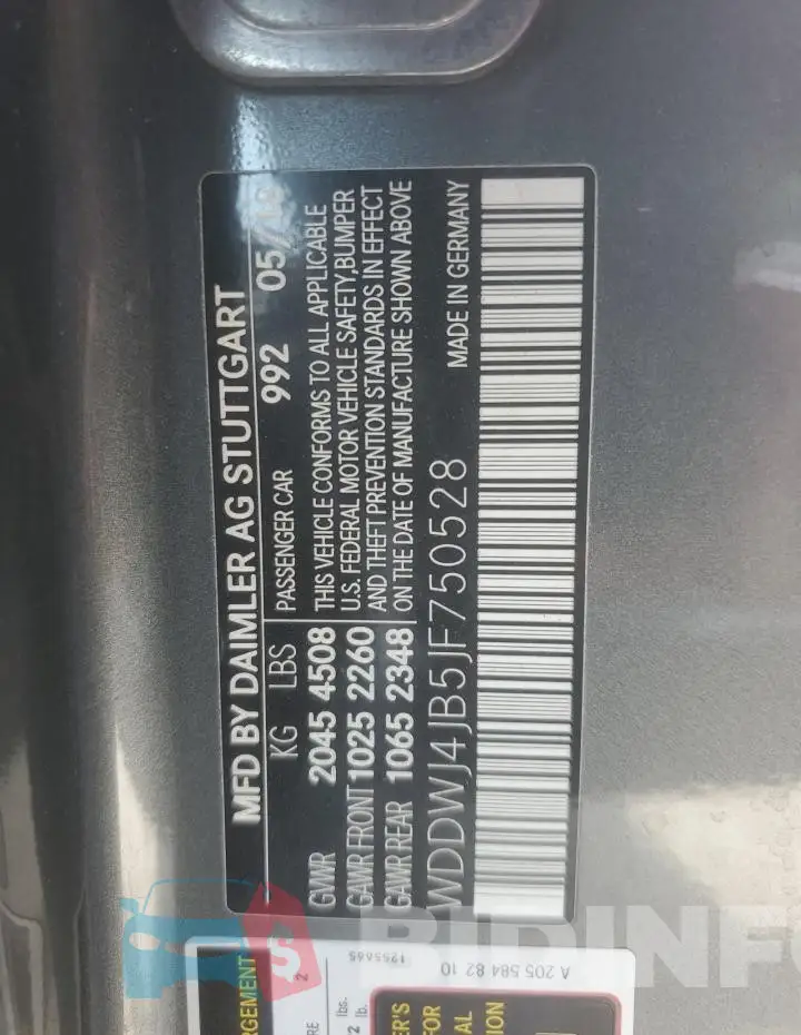 WDDWJ4JB5JF750528 Photo# 12