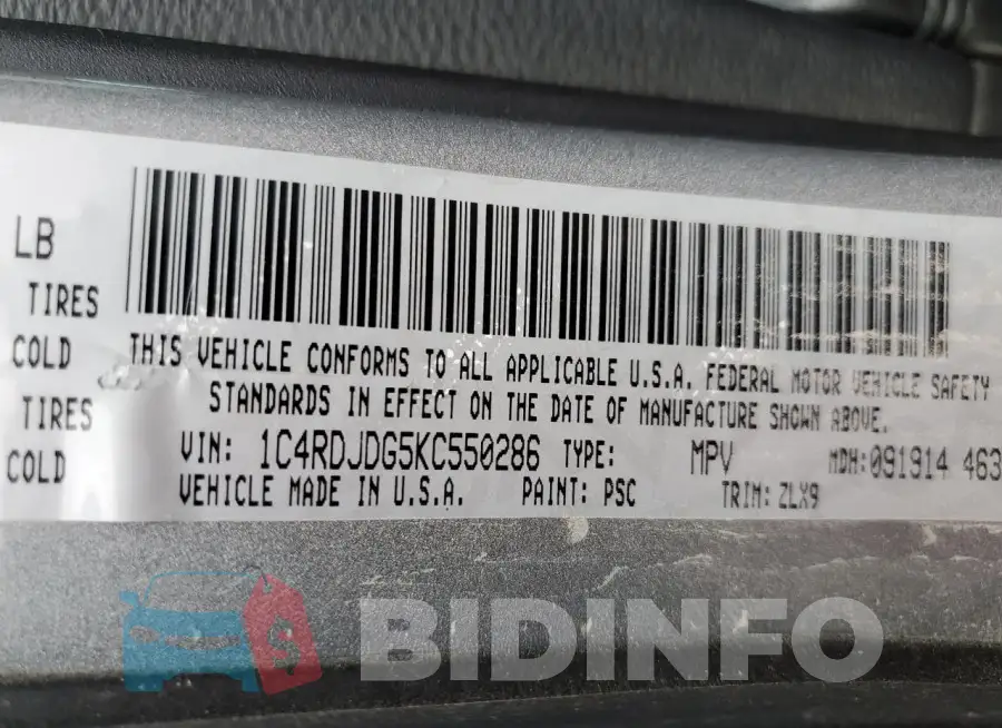 1C4RDJDG5KC550286 Photo# 13