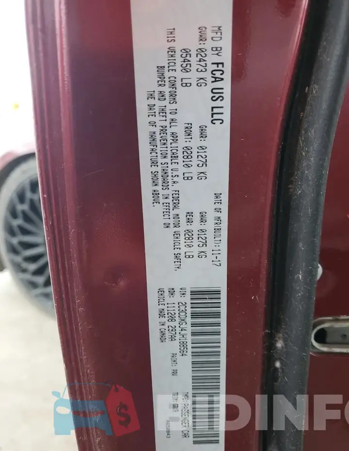 2C3CDXGJ4JH188564 Photo# 12