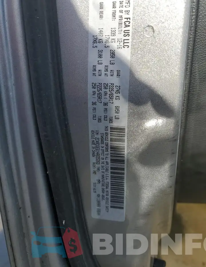 2C4RDGEG1HR655263 Photo# 13