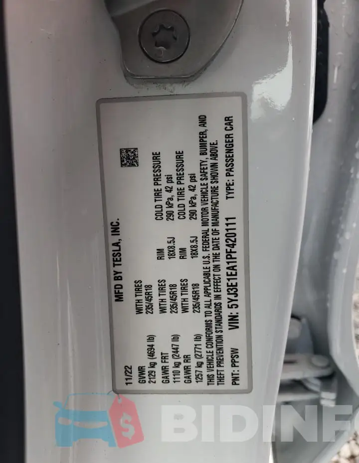 5YJ3E1EA1PF420111 Photo# 12
