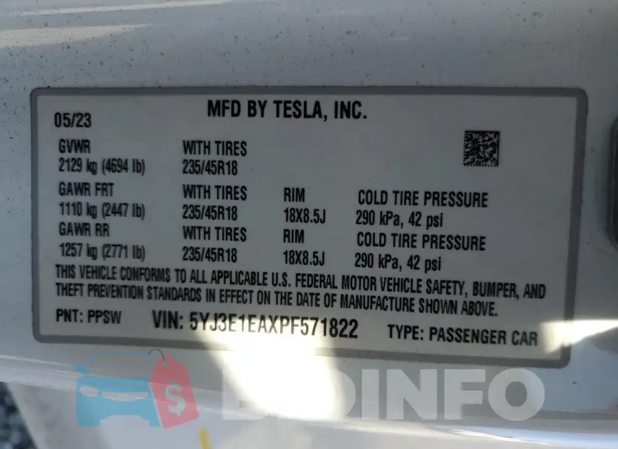 5YJ3E1EAXPF571822 Photo# 13