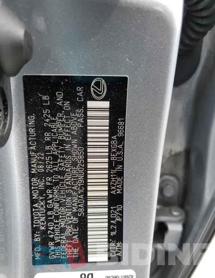 58ADA1C19NU025850 Photo# 12