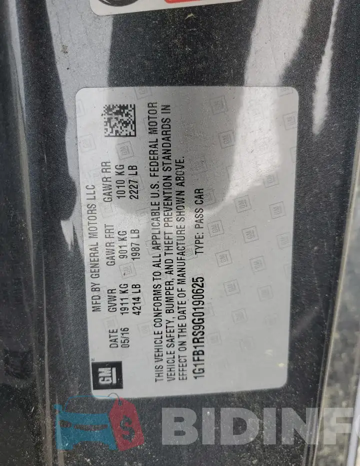 1G1FB1RS9G0190625 Photo# 13