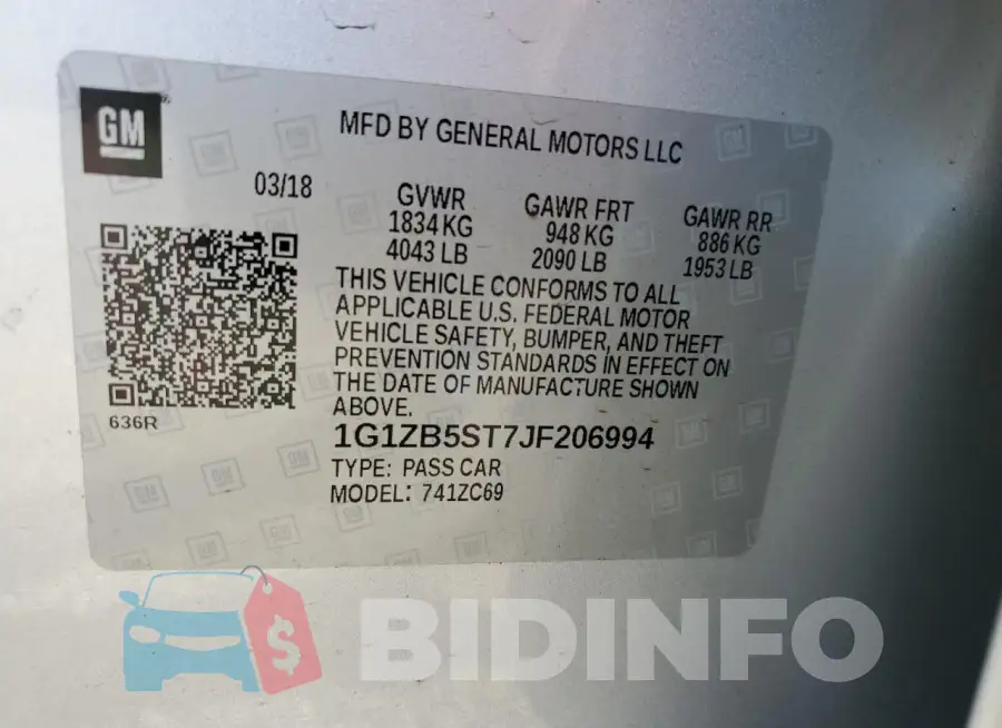 1G1ZB5ST7JF206994 Photo# 13