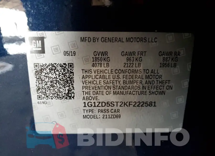 1G1ZD5ST2KF222581 Photo# 12