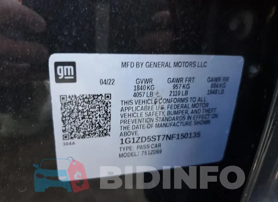 1G1ZD5ST7NF150135 Photo# 12