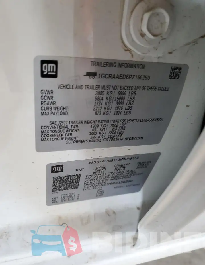1GCRAAED6PZ156250 Photo# 12