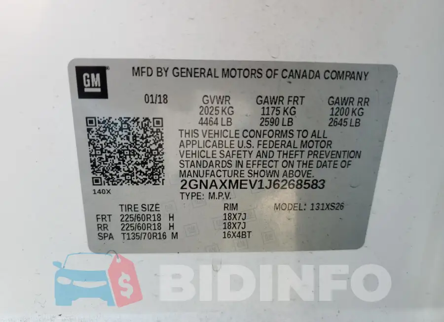 2GNAXMEV1J6268583 Photo# 13