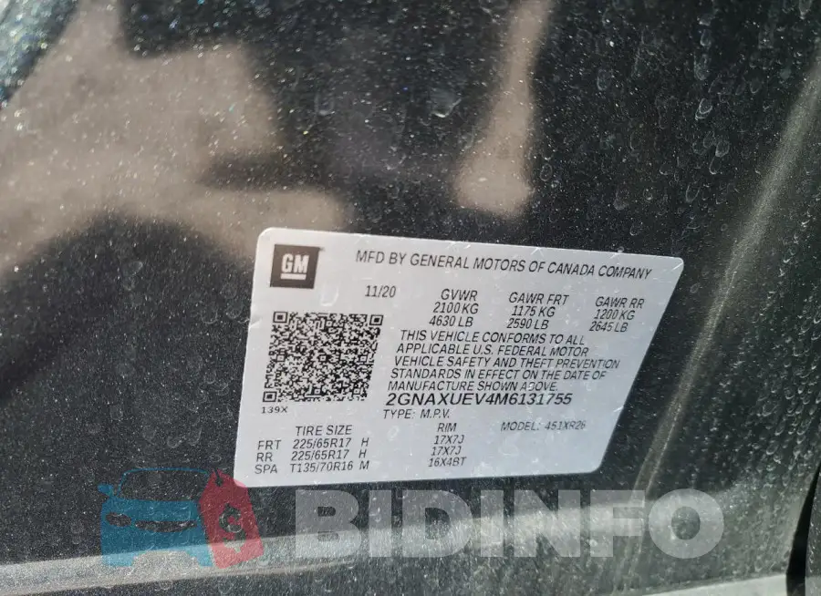 2GNAXUEV4M6131755 Photo# 12