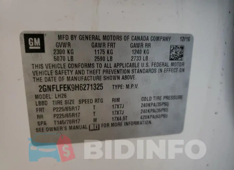 2GNFLFEK9H6271325 Photo# 13