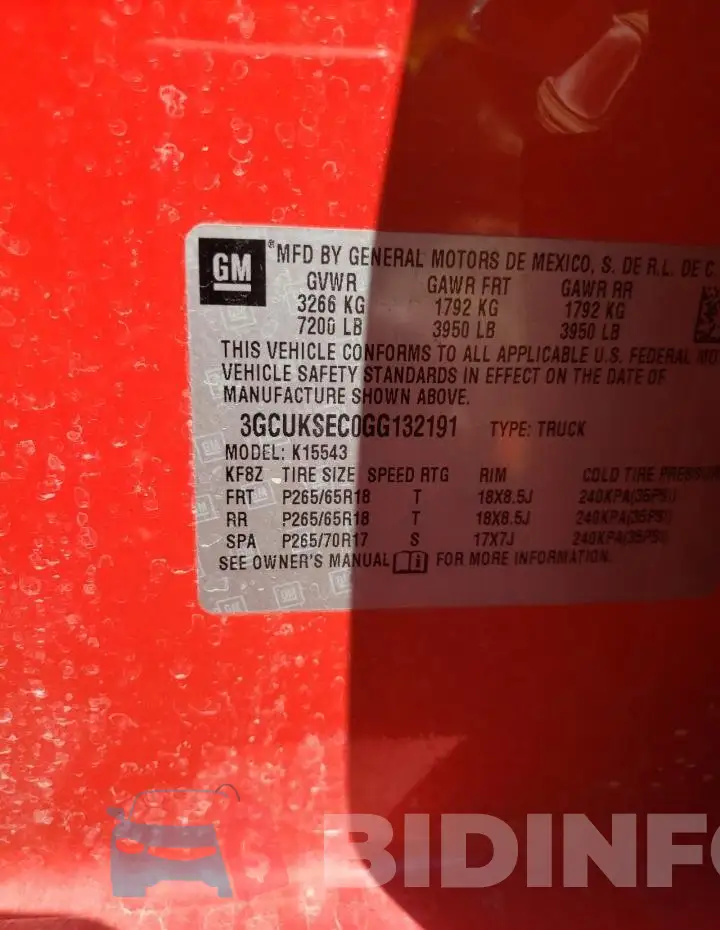 3GCUKSEC0GG132191 Photo# 12