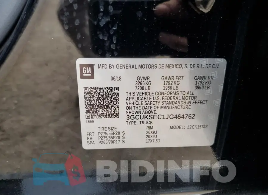 3GCUKSEC1JG464762 Photo# 13