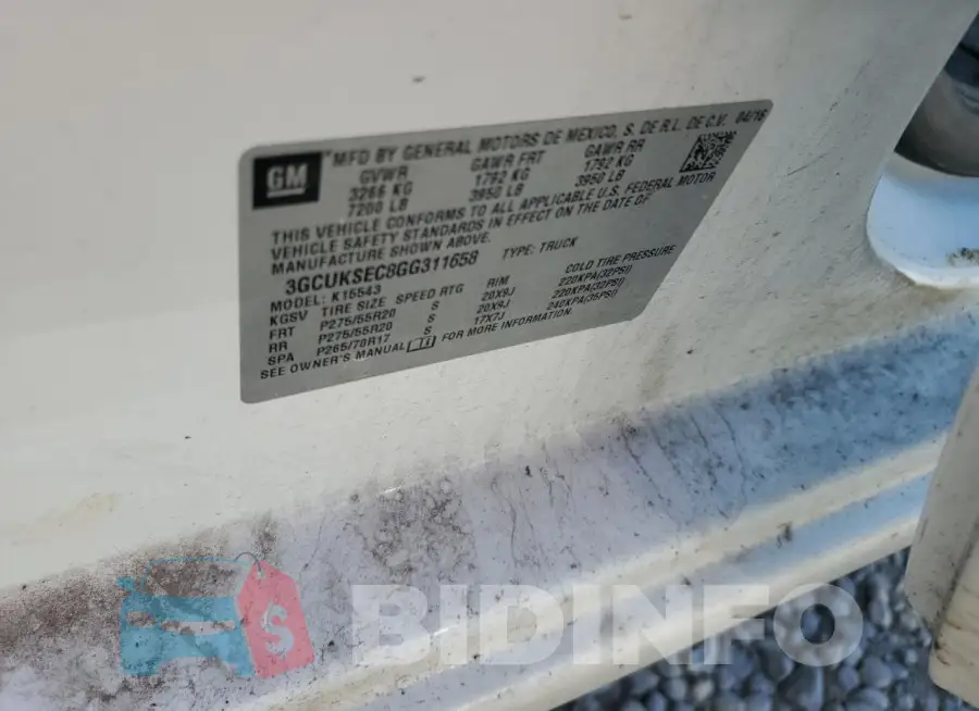 3GCUKSEC8GG311658 Photo# 13