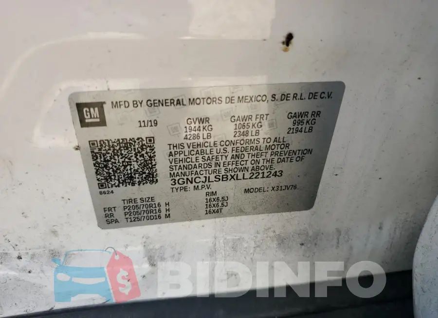 3GNCJLSBXLL221243 Photo# 13