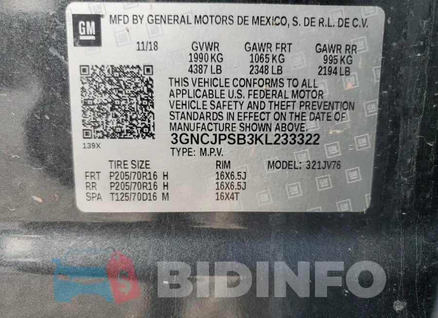 3GNCJPSB3KL233322 Photo# 13