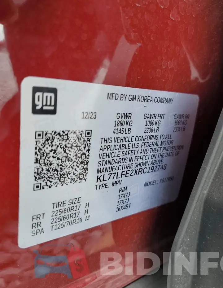 KL77LFE2XRC192748 Photo# 13
