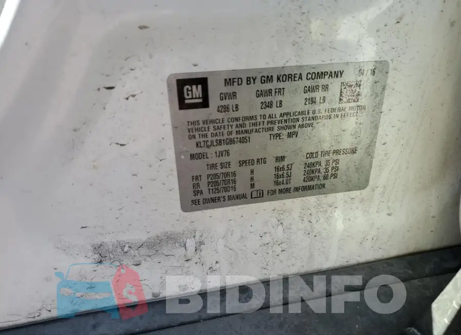 KL7CJLSB1GB674051 Photo# 12