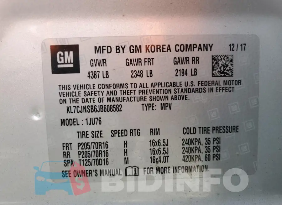 KL7CJNSB6JB608582 Photo# 13