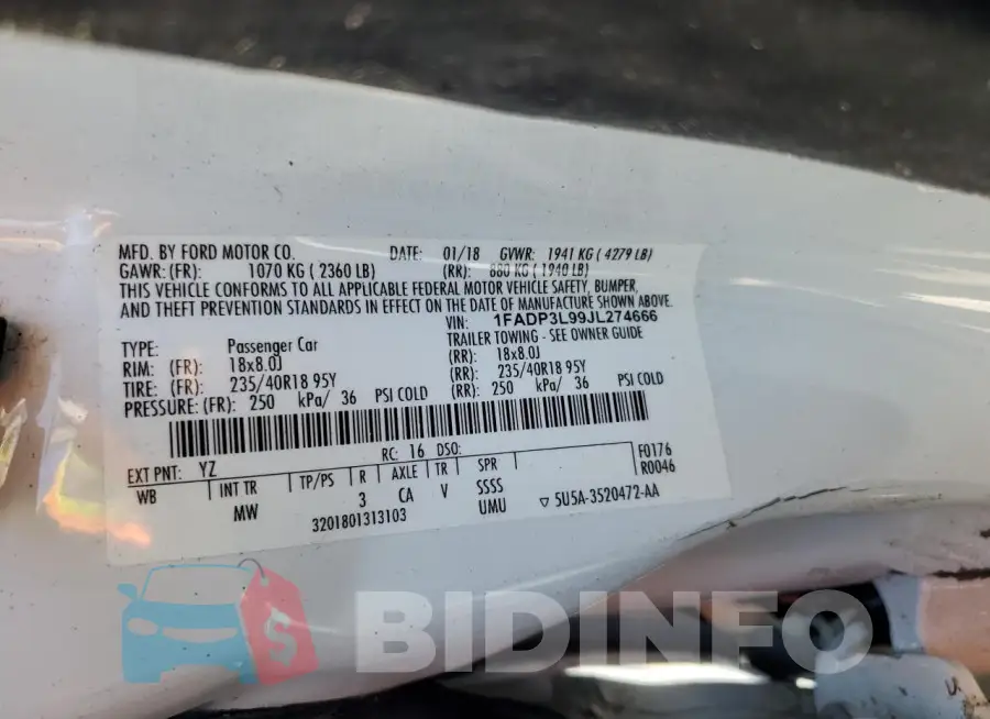1FADP3L99JL274666 Photo# 12