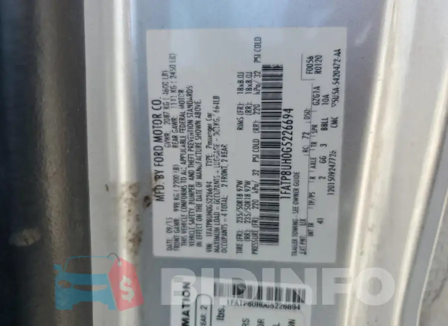 1FATP8UH0G5226694 Photo# 12