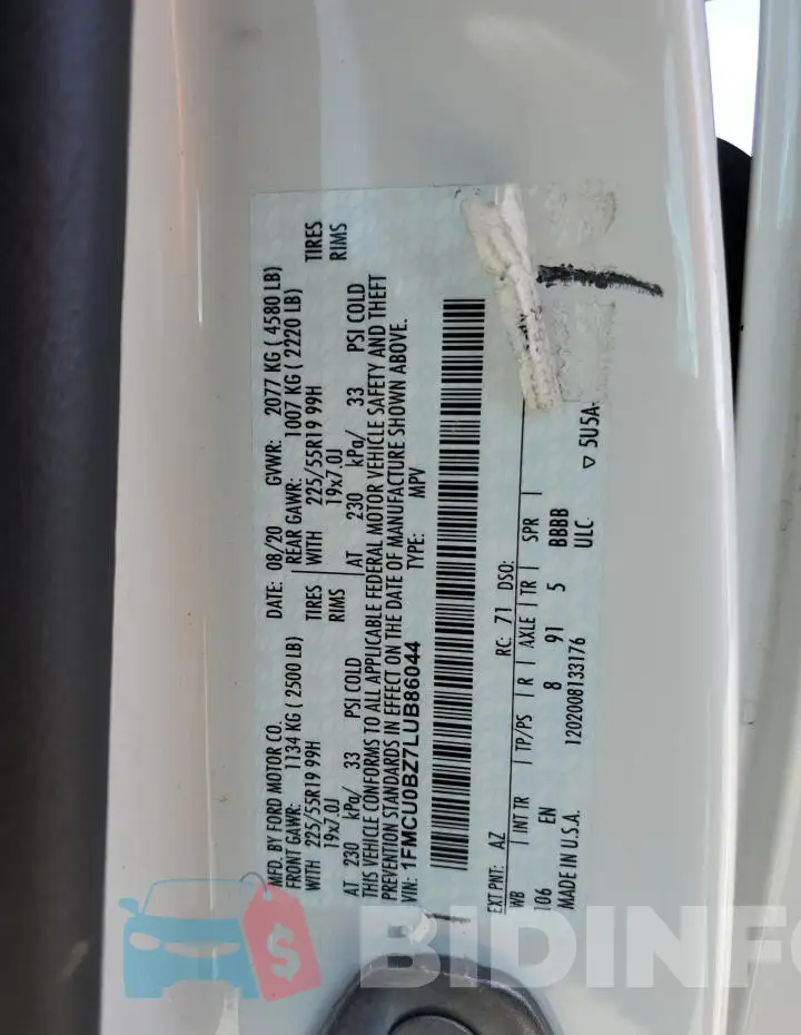 1FMCU0BZ7LUB86044 Photo# 13