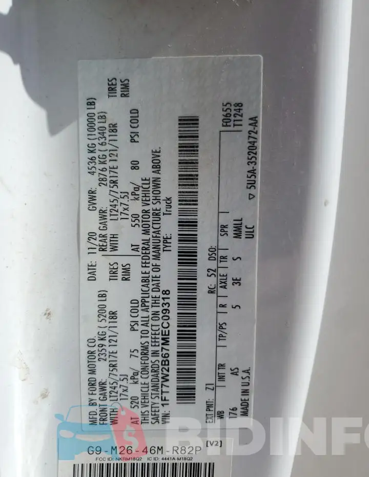 1FT7W2B67MEC09318 Photo# 12