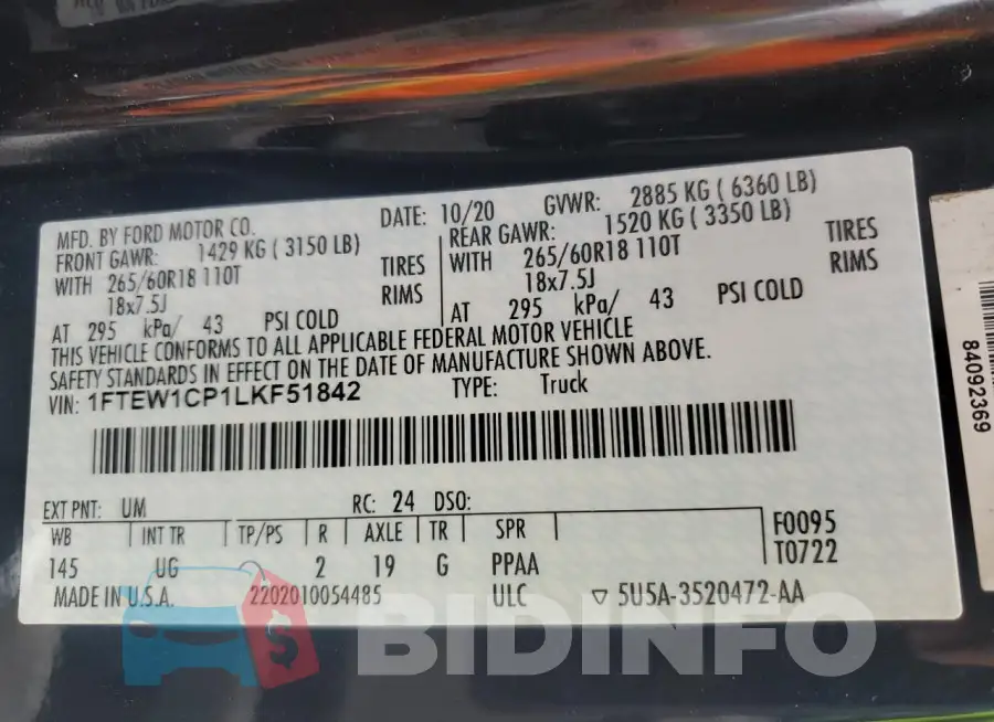 1FTEW1CP1LKF51842 Photo# 12